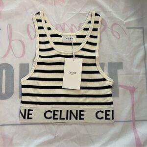 Celine Sports Bra Athletic Ribbed Knit Size Small